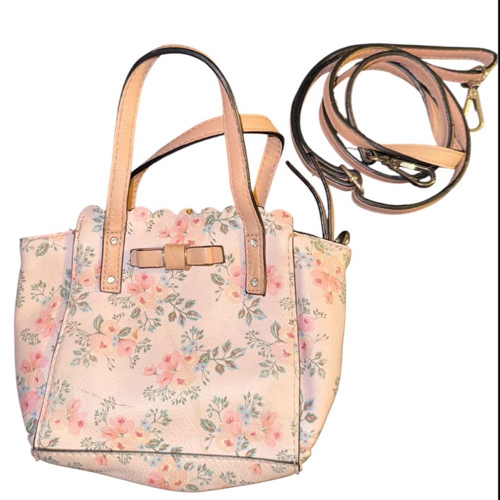 Candie's Pink Shoulder Bag with Floral Design